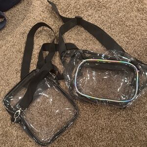 Transparent NWOT Crossbody and Fanny Pack Bags with Black Straps